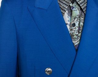 Tom Ford Wool Blend Double-Breasted Suit in Blue