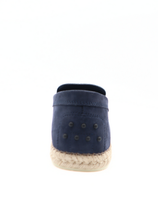 Tods Navy Blue Suede Slip-On Espadrille Loafers
