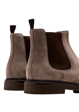 Brunello Cucinelli Mens Suede Chelsea Boots in Brown