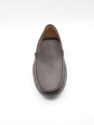 Tods Grained Leather Gommino Driver Shoes Dark Brown