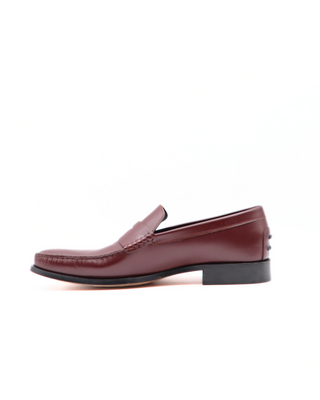 Tods Burgundy Ruched Leather Mocassino Loafers