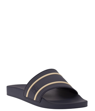 Brunello Cucinelli Molded Rubber Contrast-Stripe Slide Sandals
