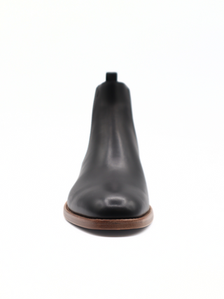 Tods Black Leather Chelsea Boots with Wooden Sole