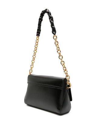 Tom Ford Patent Leather T-Quilted Flap Shoulder Bag Black
