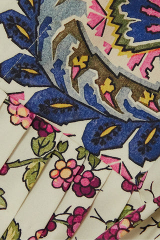 ETRO FLOWER-PRINT COTTON-BLEND POPLIN MIDI DRESS - Size 40
