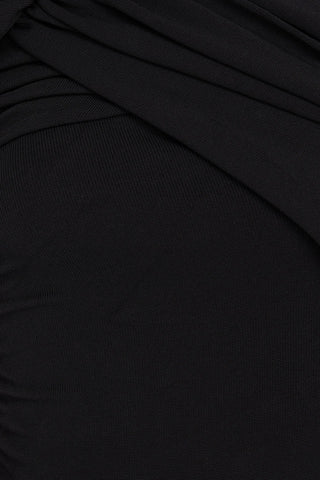 GOLDSIGN THE RIZA ONE-SHOULDER RUCHED STRETCH-KNIT BODYSUIT - Size S