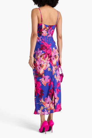 NICHOLAS WRAP-EFFECT FLORAL-PRINT TWILL MAXI DRESS - Size 4