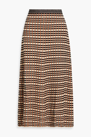 ULLA JOHNSON AMAL JACQUARD-KNIT MIDI SKIRT - Size M