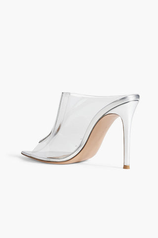 GIANVITO ROSSI SIGMA 105 CRYSTAL-EMBELLISHED PVC MULES - Size 40