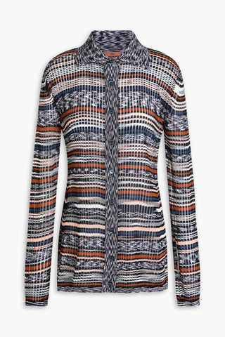 MISSONI SPACE-DYED POINTELLE-KNIT SHIRT - Size 44