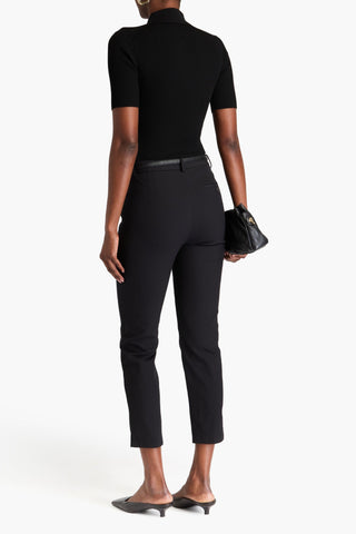 THEORY CROPPED STRETCH COTTON-BLEND TWILL SLIM-LEG PANTS - Size 6
