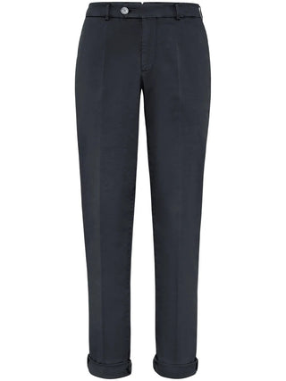 Brunello Cucinelli Cotton Flat-Front Slim-Fit Trousers Anthracite