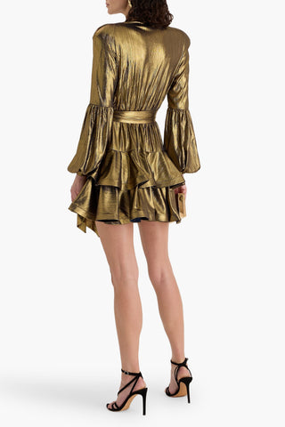 BRONX AND BANCO BEDOUIN RUFFLED LAM MINI DRESS - Size 6