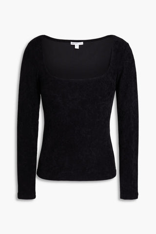 JAMES PERSE STRETCH-VELVET TOP - Size 3