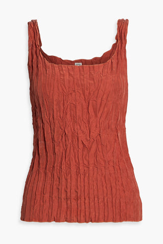 TOTEME CRINKLED PLISS SILK CREPE DE CHINE TANK - Size 36