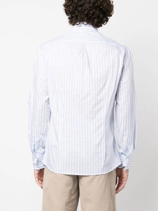 Brunello Cucinelli Cotton Striped Point-Collar Shirt