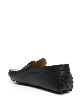 Tods Smooth Leather Penny Strap Gommino Driving Shoes Black