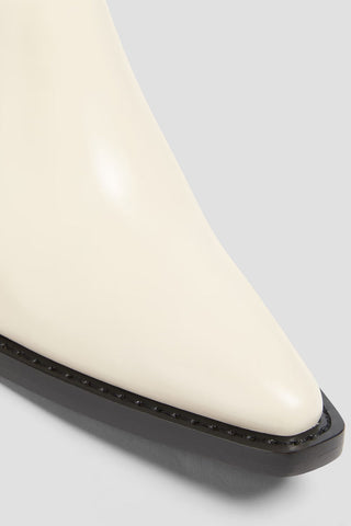 3.1 PHILLIP LIM DOWNTOWN GLOSSED-LEATHER MULES - Size 39