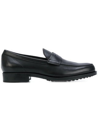 Tods Tod's Black Leather Penny Loafers