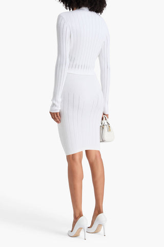 BALMAIN RIBBED-KNIT MINI SKIRT - Size 38
