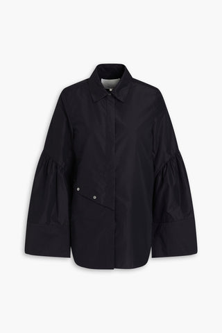 3.1 PHILLIP LIM BUTTON-DETAILED COTTON-BLEND POPLIN SHIRT - Size 4