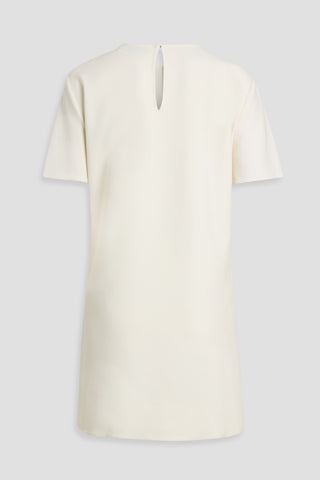 OSCAR DE LA RENTA FLORAL-APPLIQUD WOOL-BLEND MINI DRESS - Size 14
