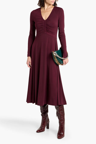 DEREK LAM ISABELLA RUCHED STRETCH-JERSEY MIDI DRESS - Size XS