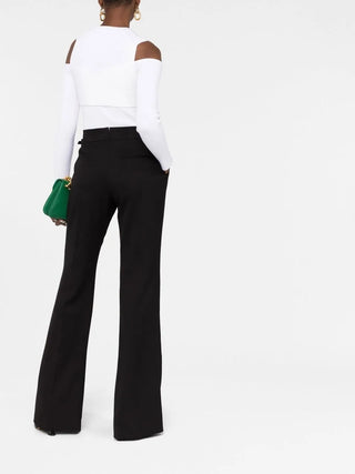 Tom Ford Crepe High-Waist Flared Trousers Black