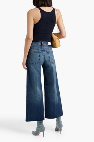 RE/DONE CROPPED DISTRESSED MID-RISE WIDE-LEG JEANS - Size 23