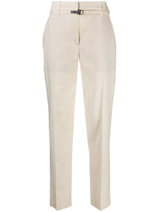 Brunello Cucinelli Linen-Blend Belted Trousers with D-Ring Detail