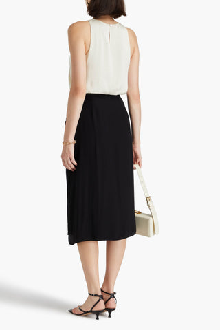 THEORY WRAP-EFFECT CREPE MIDI SKIRT - Size 0