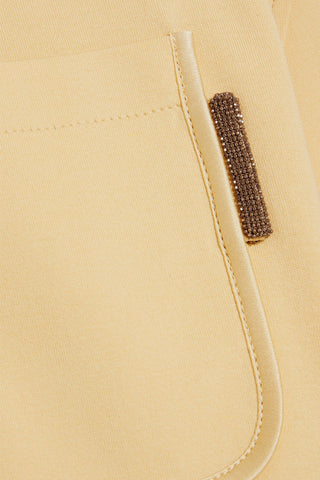 BRUNELLO CUCINELLI BEAD-EMBELLISHED COTTON-JERSEY T-SHIRT - Size XS
