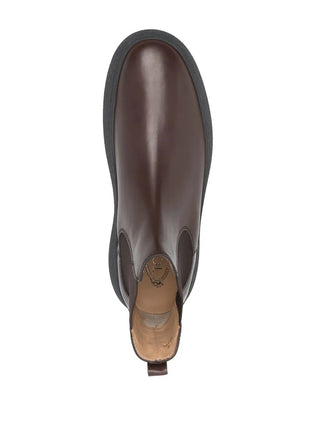 Tods Smooth Leather Chunky Sole Chelsea Boots