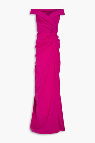 RHEA COSTA DRAPED CREPE GOWN - Size 50