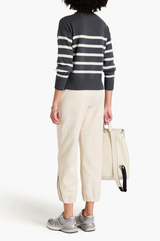 BRUNELLO CUCINELLI BEAD-EMBELLISHED STRIPED CASHMERE SWEATER - Size XS