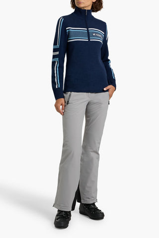 WE NORWEGIANS STRYN JACQUARD-KNIT MERINO WOOL-BLEND HALF-ZIP SWEATER - Size S