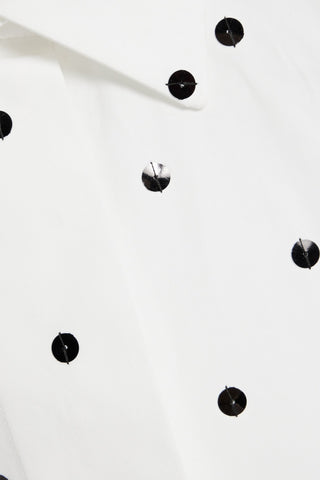VALENTINO GARAVANI SEQUIN-EMBELLISHED COTTON-POPLIN SHIRT - Size 38