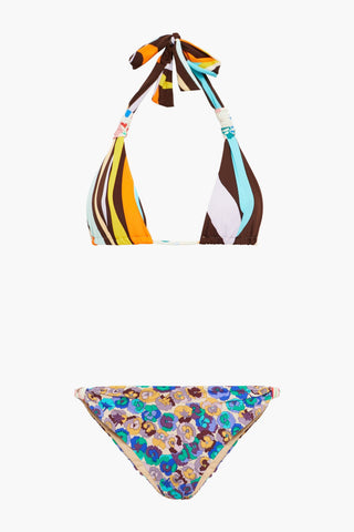 M MISSONI PRINTED TRIANGLE BIKINI - Size 46