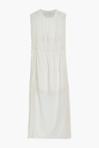 IRO FRENESY EMBROIDERED TULLE-PANELED FIL COUP GEORGETTE MAXI DRESS - Size 34