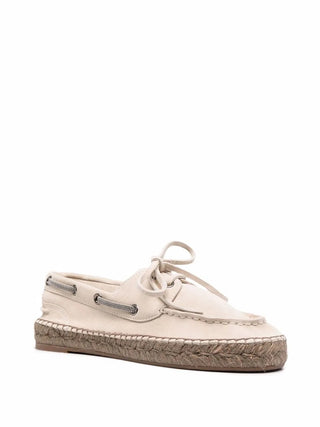 Brunello Cucinelli Lambskin Suede Espadrille Boat Shoes