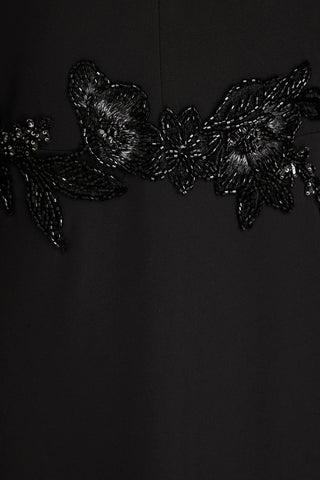 MARCHESA NOTTE CAPE-EFFECT EMBELLISHED CREPE GOWN - Size 10
