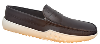 Tods Leather Penny Loafers with Gommino Sole Brown