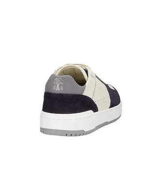 Brunello Cucinelli Pebbled Leather and Suede Multi-Panel Low-Top Sneakers