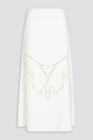 CHLOÉ BRODERIE ANGLAISE MIDI SKIRT - Size 44