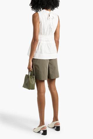 PROENZA SCHOULER TAYLA PLEATED COTTON-BLEND POPLIN SHORTS - Size 6