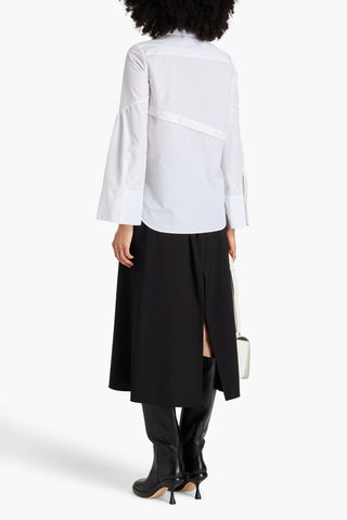 3.1 PHILLIP LIM BUTTON-DETAILED COTTON-BLEND POPLIN SHIRT - Size 2