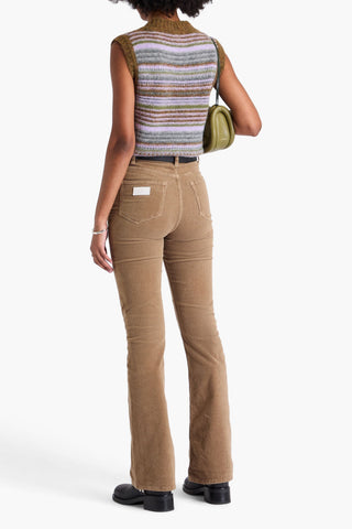 GANNI COTTON-BLEND CORDUROY FLARED PANTS - Size 39