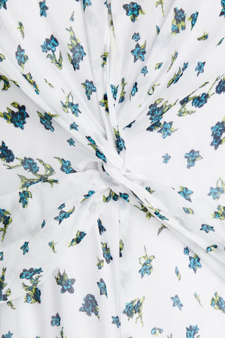 RAG & BONE TAMAR TWIST-FRONT FLORAL-PRINT GEORGETTE MAXI DRESS - Size 4