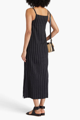 LOULOU STUDIO ETTA STRIPED TWILL MIDI DRESS - Size XS