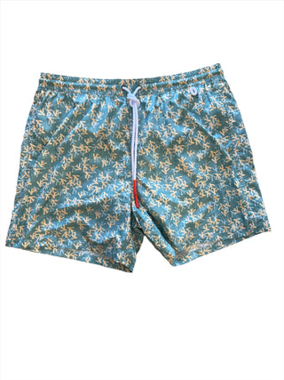 ISAIA Isaia Coral Print Drawstring Swim Trunks